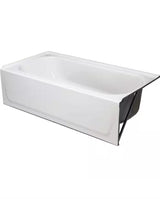 BootzCast 60 in. x 30 in. Soaking Alcove Bathtub with Left Drain in White