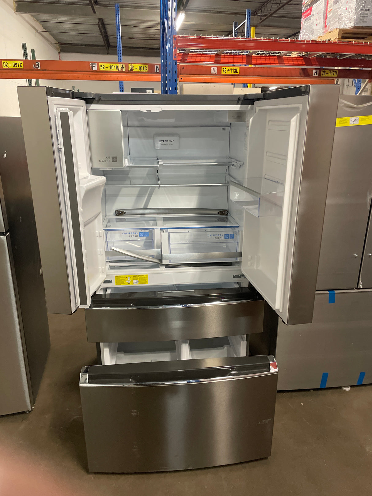 Gallery 36 in. 22 cu. ft. Counter-Depth 4-Door French Door Refrigerator in Smudge-Proof Stainless Steel