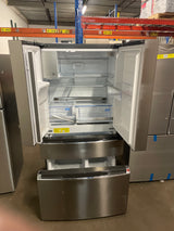 Gallery 36 in. 22 cu. ft. Counter-Depth 4-Door French Door Refrigerator in Smudge-Proof Stainless Steel