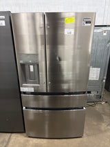 Gallery 36 in. 22 cu. ft. Counter-Depth 4-Door French Door Refrigerator in Smudge-Proof Stainless Steel