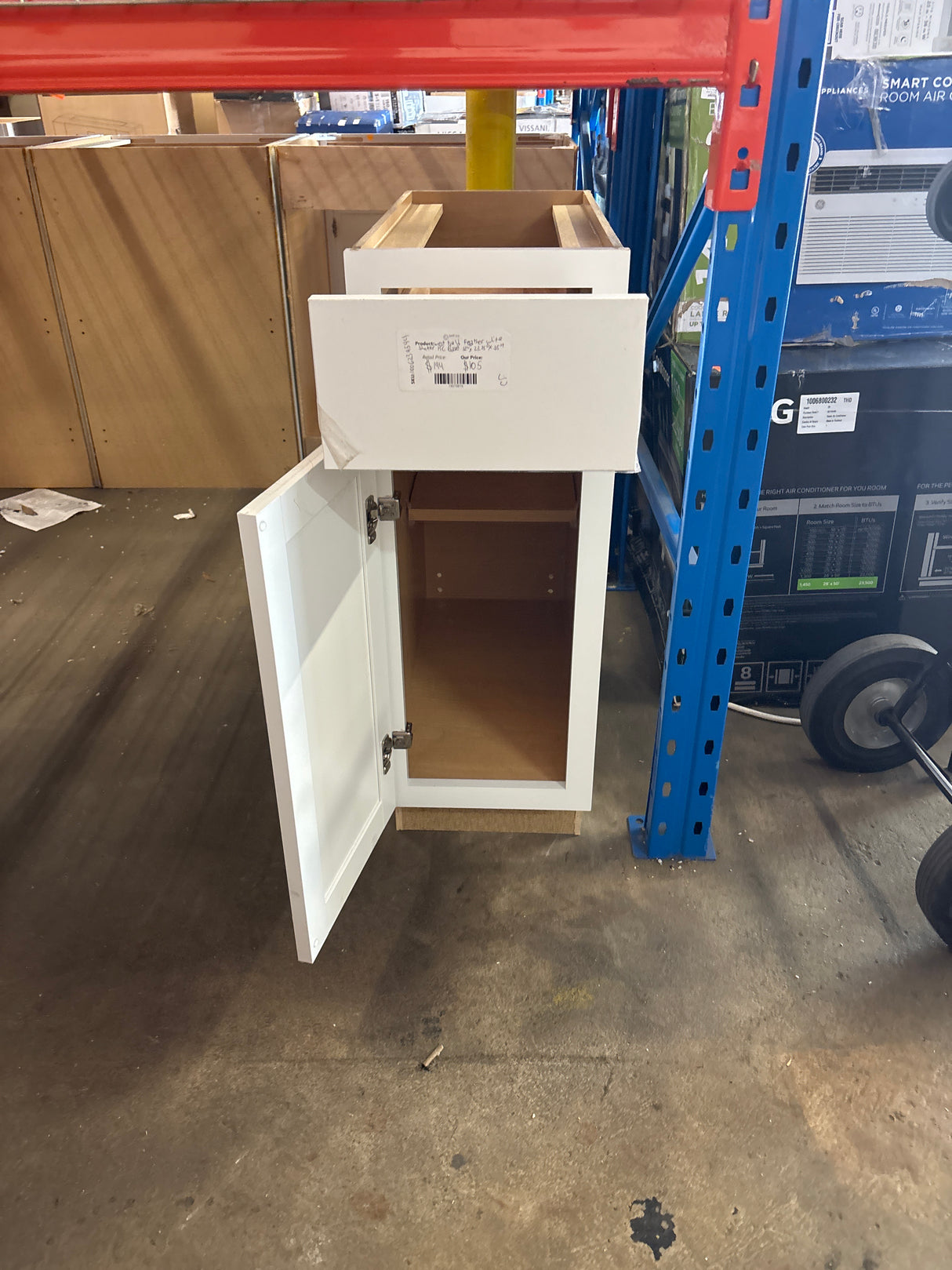 Westfield Feather White Shaker Stock Assembled Base Kitchen Cabinet (12 in. W x 23.75 in. D x 35 in. H)
