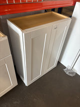 Shaker 27 in. W x 12 in. D x 36 in. H Assembled Wall Kitchen Cabinet in Satin White