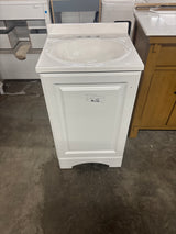19 in. W x 18 in. D x 34 in. H Single Sink Freestanding Bath Vanity in White with White Cultured Marble Top