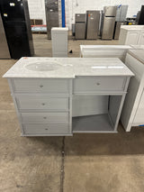 Hampton Harbor 48 in. Vanity in Dove Grey with Natural Marble Vanity Top in White with White Sink