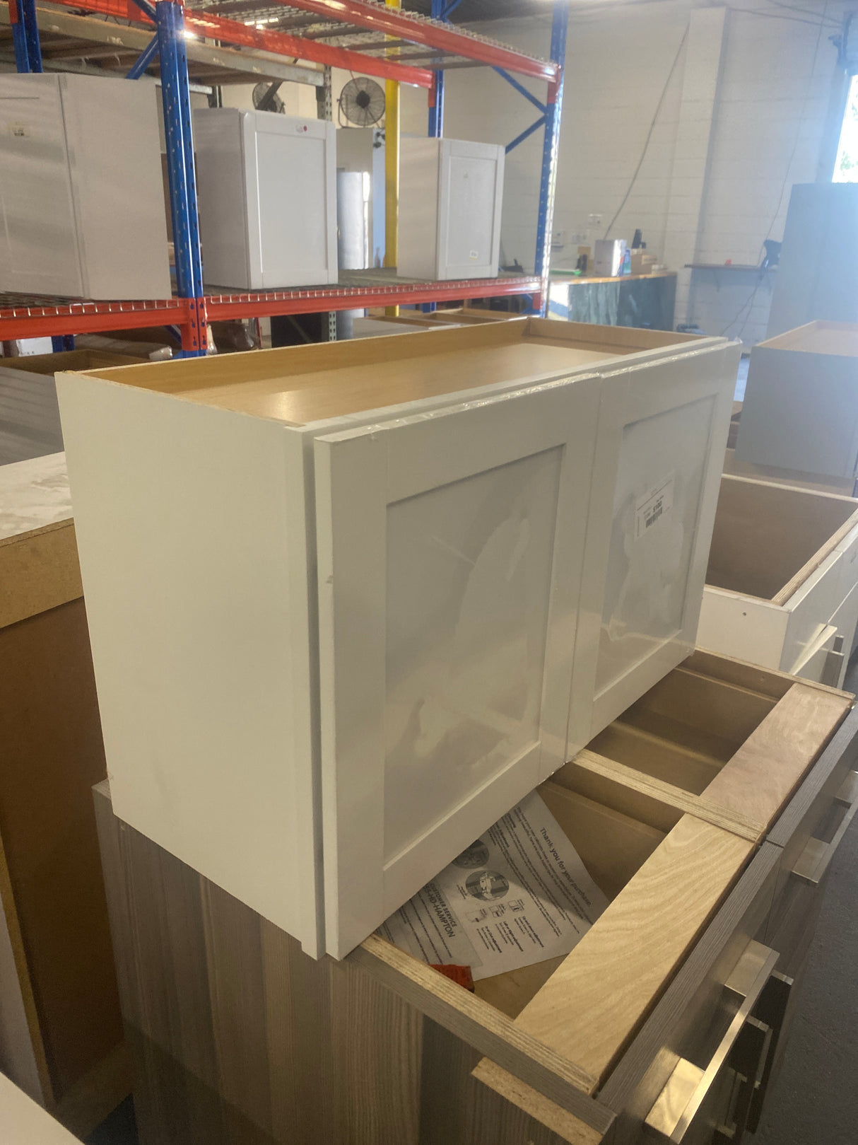 Westfield Feather White Shaker Stock Assembled Wall Kitchen Cabinet (30 in. W x 12 in. D x 18 in. H)