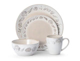 16-Piece Panama Coastal Beige Stoneware Dinnerware Set (Service For 4)