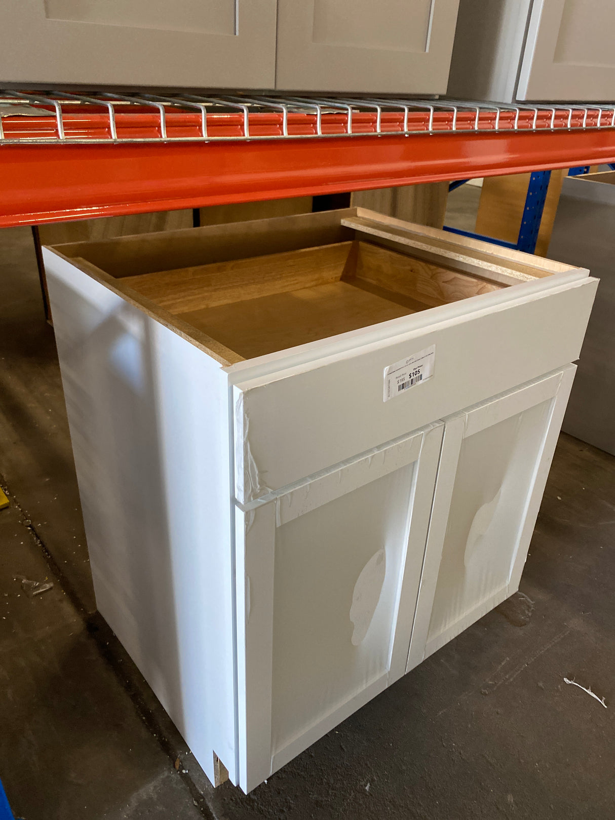 Courtland Shaker Assembled 30 in. x 34.5 in. x 24 in. Stock Base Kitchen Cabinet in Polar White Finish