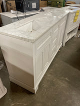 Doveton 60 in. W x 19 in. D x 34.50 in. H Bath Vanity in White with White Cultured Marble Top
