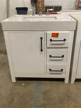 Danby 30 in. Single Sink Platinum Oak Bath Vanity with White Engineered Marble Top (Assembled)