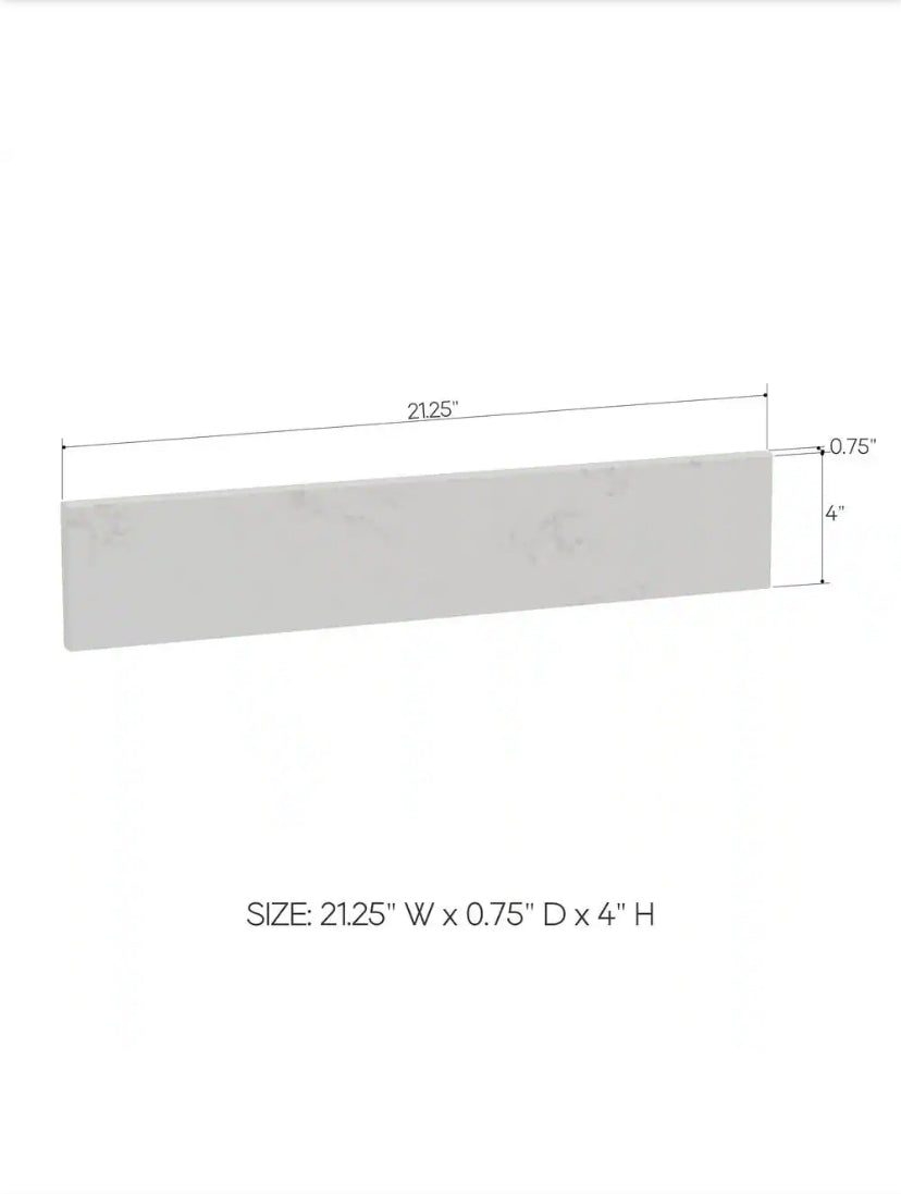 21.25 in. W. Carrara Engineered Stone Side splash in White