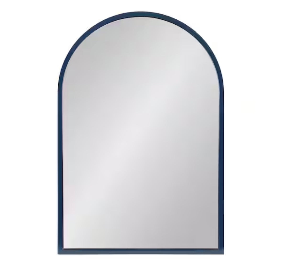 Travis Navy Blue 20 in. W x 30 in. H Arch MDF Wall Mirror