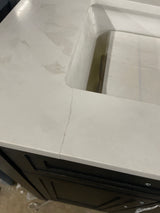 Beaufort 42 in. W x 19 in. D x 34 in. H Single Sink Bath Vanity in Ebony Wood with White Engineered Stone Top