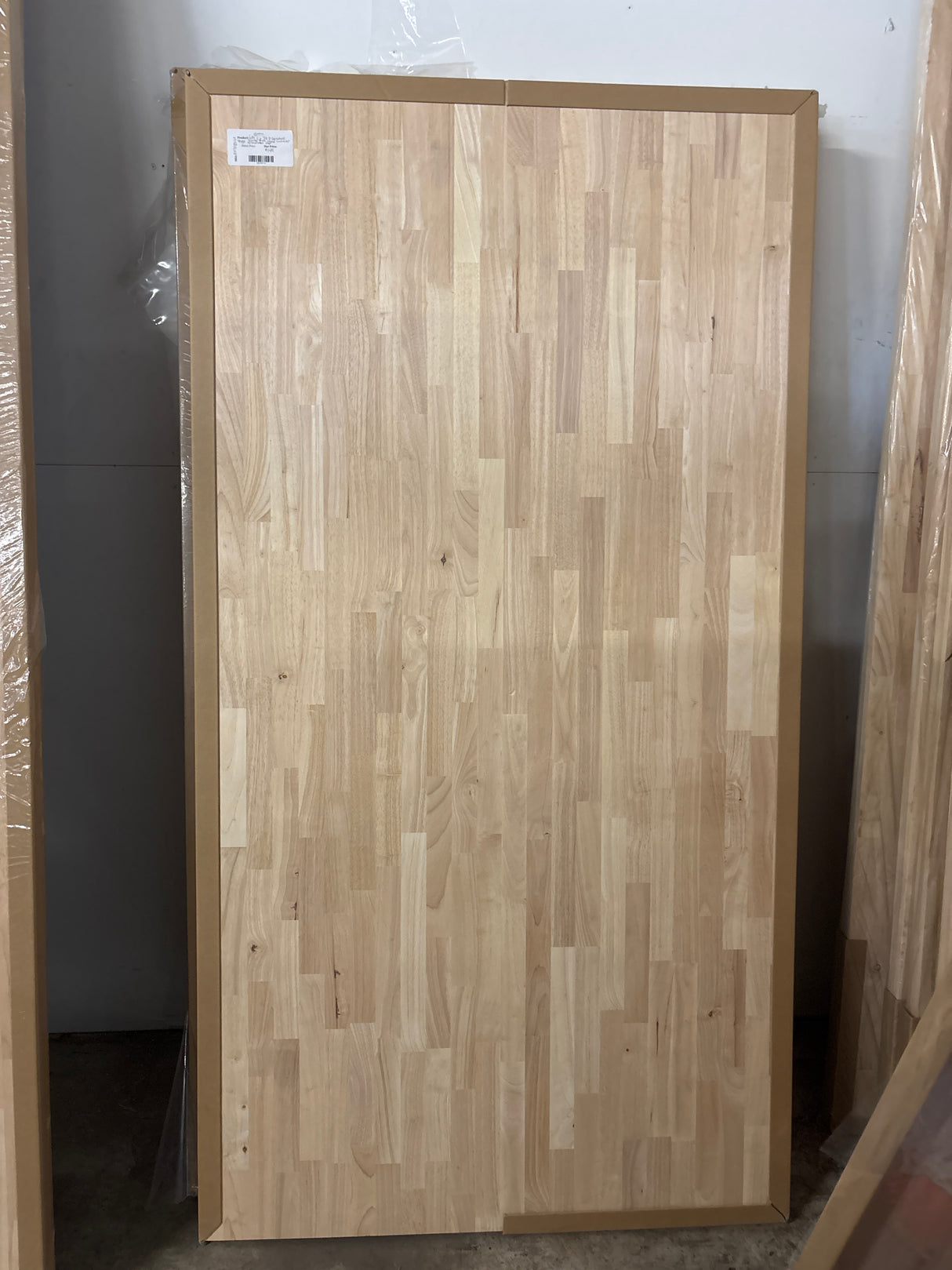 6 ft. L x 39 in. D Unfinished Hevea Butcher Block Island Countertop in With Standard Edge