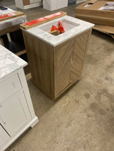 Huckleberry 24 in. W x 19 in. D x 34 in. H Single Sink Bath Vanity in Weathered Tan with White Engineered Marble Top