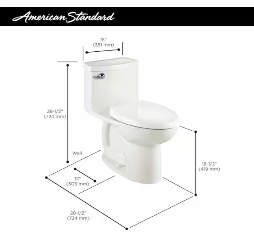 Compact Cadet 3-FloWise Tall Height 1-Piece 1.28 GPF Single Flush Elongated Toilet in White, Seat Included