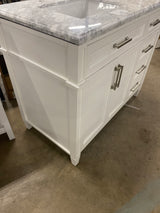 Caville 42 in. W x 22 in. D x 34.50 in. H Bath Vanity in White with Carrara Marble Top