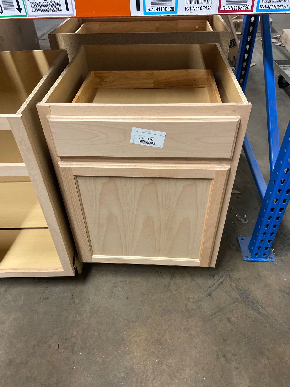 24 in. W x 24 in. D x 34.5 in. H Assembled Base Kitchen Cabinet in Unfinished with Recessed Panel