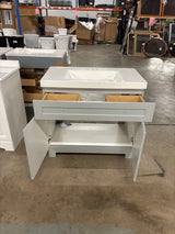 Everdean 37 in. W x 19 in. D x 34 in. H Single Sink Bath Vanity in Pearl Gray with White Cultured Marble Top