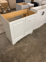 Glacier Bay 37 in. W x 19 in. D x 35 in. H Single Sink Freestanding Bath Vanity in White with/out Top