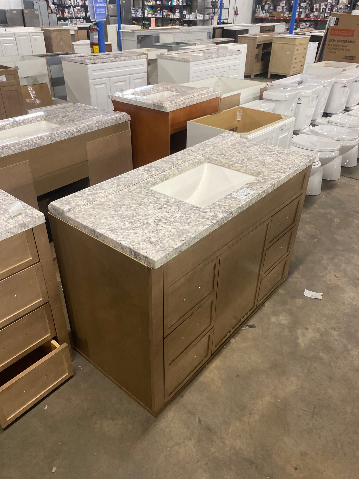 Winsome 48 in. Bath Vanity Cabinet with Cultured Marble Top in Sand