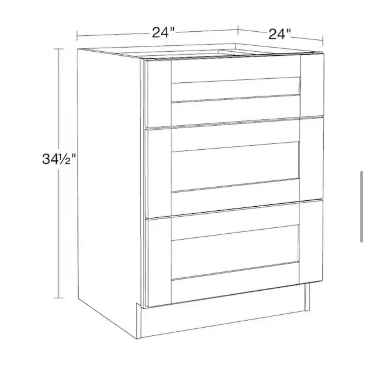 Richmond Valencia Blue Plywood Shaker Ready to Assemble Drwer Base Kitchen Cabinet Sft Cls 24 in W x 24 in D x 34.5 in H