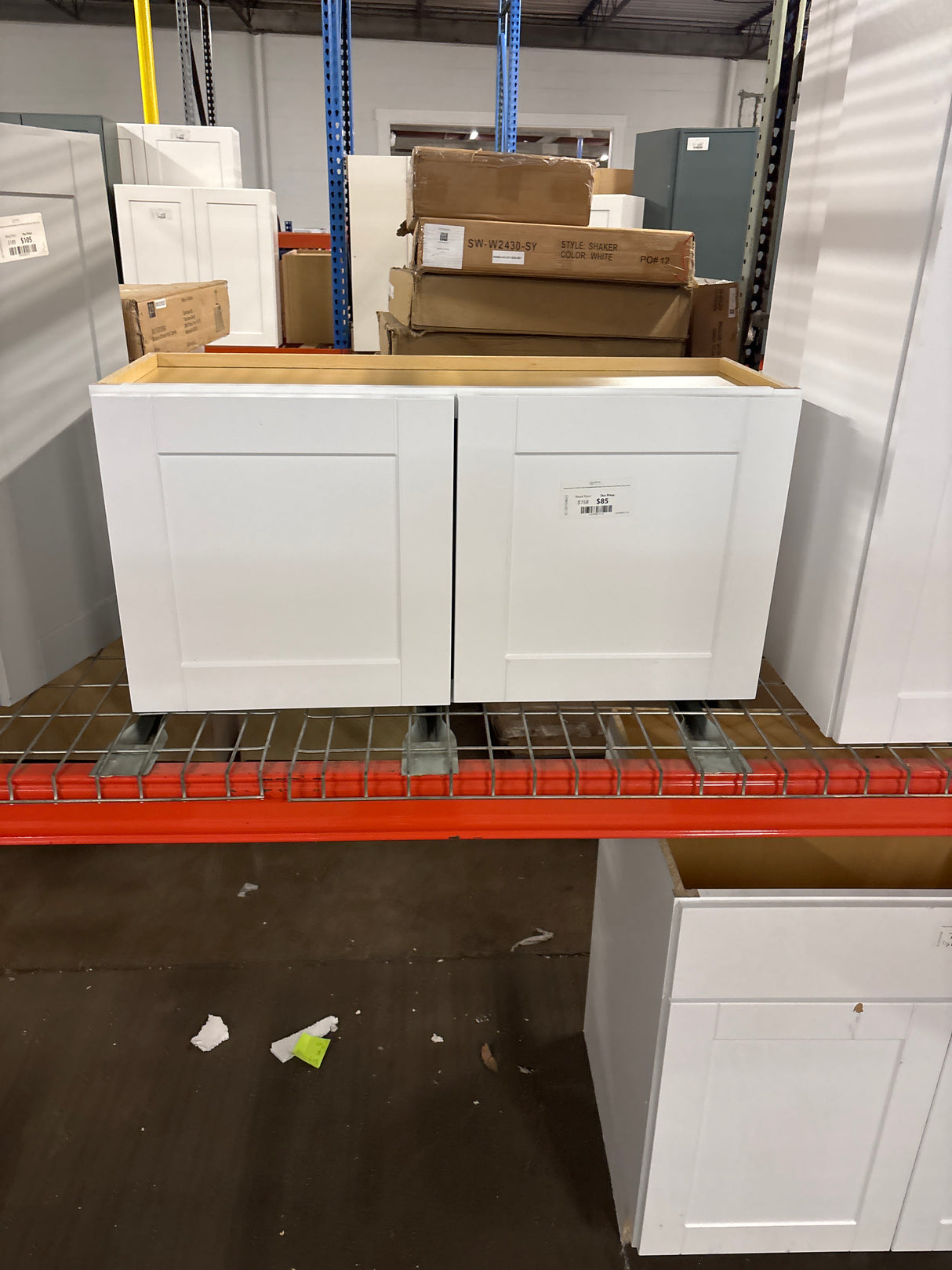 Shaker 36 in. W x 12 in. D x 18 in. H Assembled Wall Bridge Kitchen Cabinet in Satin White without Shelf