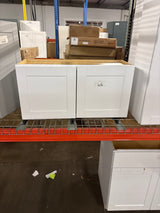 Shaker 36 in. W x 12 in. D x 18 in. H Assembled Wall Bridge Kitchen Cabinet in Satin White without Shelf