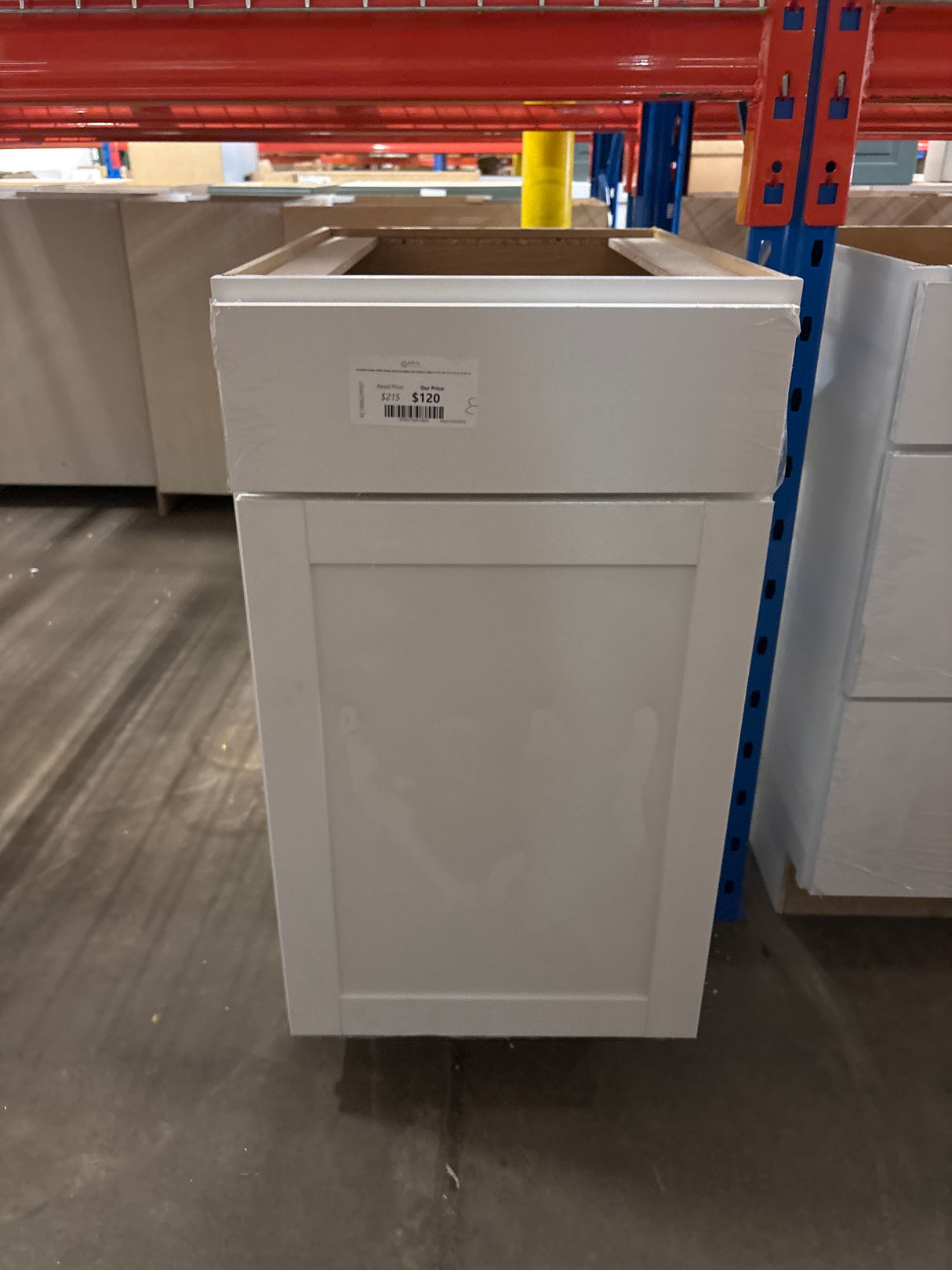 Westfield Feather White Shaker Stock Assembled Base Kitchen Cabinet (18 in. W x 23.75 in. D x 35 in. H)