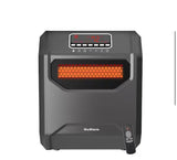 Electric 6 Element Infrared Space Heater Black Plastic