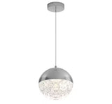 Carat Ball 15-Watt 1 Light Chrome Modern 5 CCT Integrated LED Mini Pendant Light Fixture for Kitchen Island