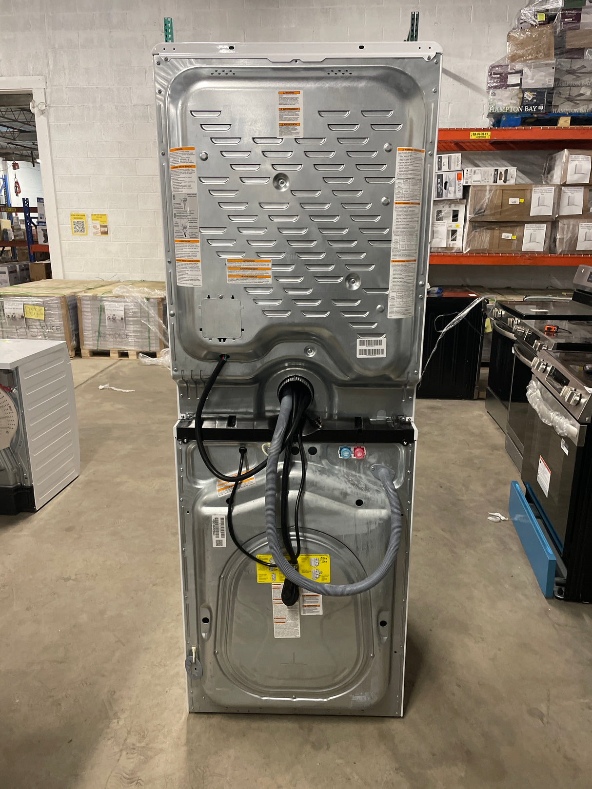 4.4 cu. ft. Stacked Washer and 8.0 cu. ft. Electric Dryer Laundry Tower in White with LuxCare Wash, Energy Star