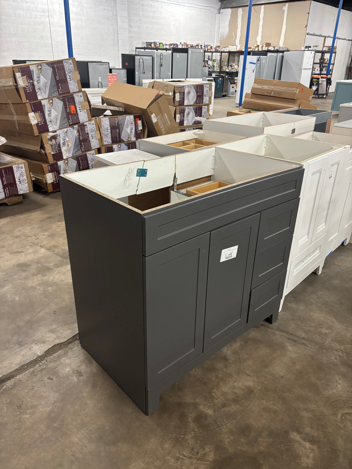 Thornbriar 36 in. W x 22 in. D x 34 in. H Bath Vanity Cabinet without Top in Cement