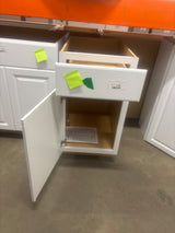 Hampton 18 in. W x 24 in. D x 34.5 in. H Assembled Base Cabinet in Satin White