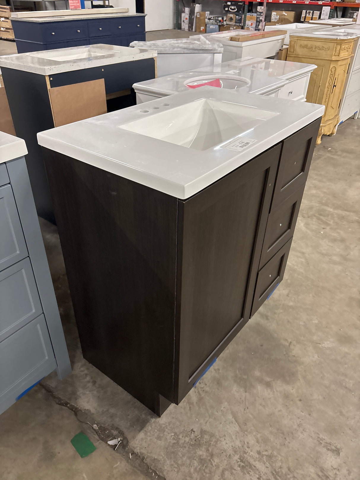 Bannister 31 in. Single Sink Dusk Bath Vanity with White Cultured Marble Top (Assembled)