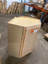 Hampton Assembled 24x36x12 in. Wall Diagonal Cabinet in Unfinished Beech