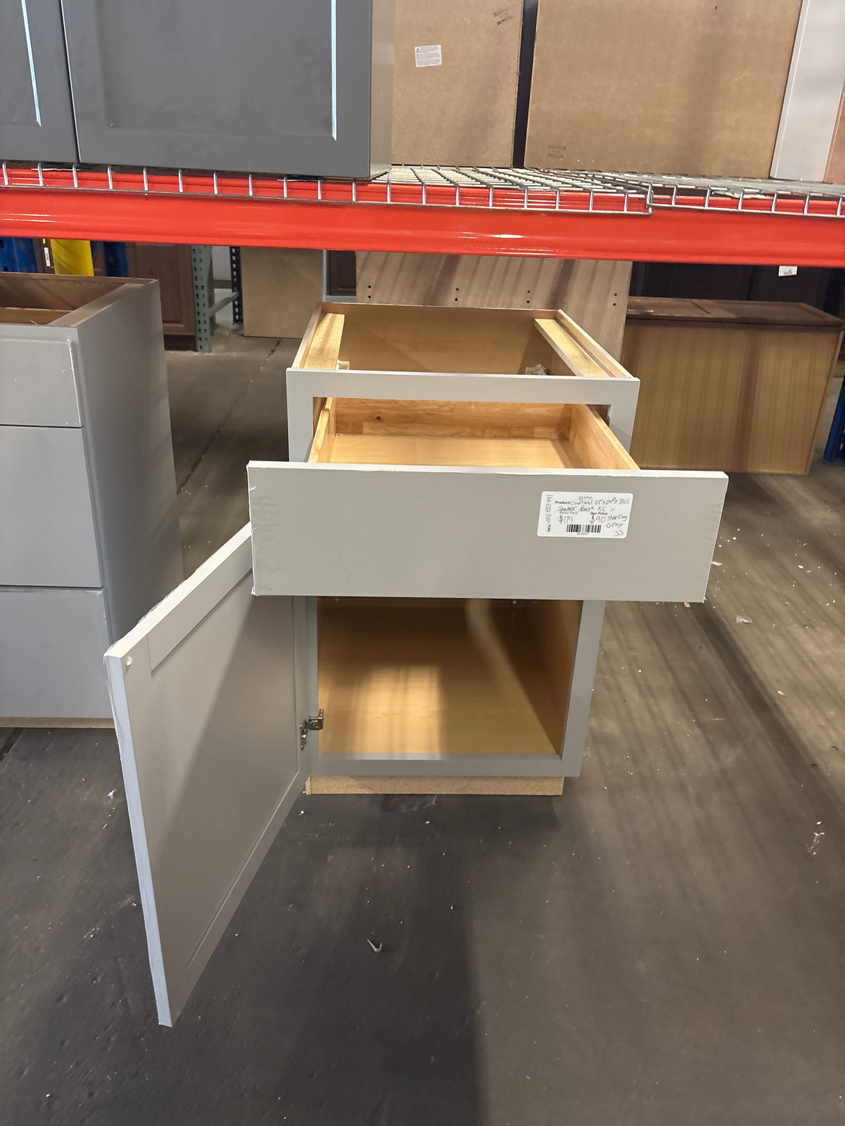 Courtland 21 in. W x 24 in. D x 34.5 in. H Assembled Shaker Base Kitchen Cabinet in Sterling Gray