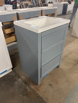 Hailey 25 in. Single Sink Laguna Blue Bath Vanity with White Cultured Marble Top (Assembled)