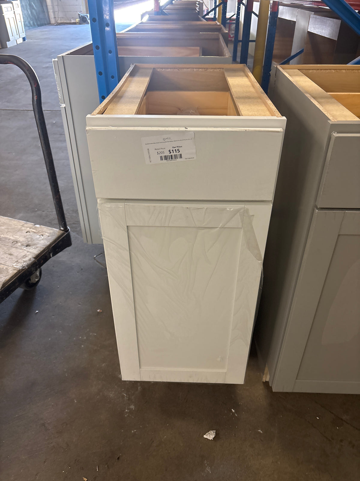 Westfield Feather White Shaker Stock Assembled Base Kitchen Cabinet (15 in. W x 23.75 in. D x 35 in. H)