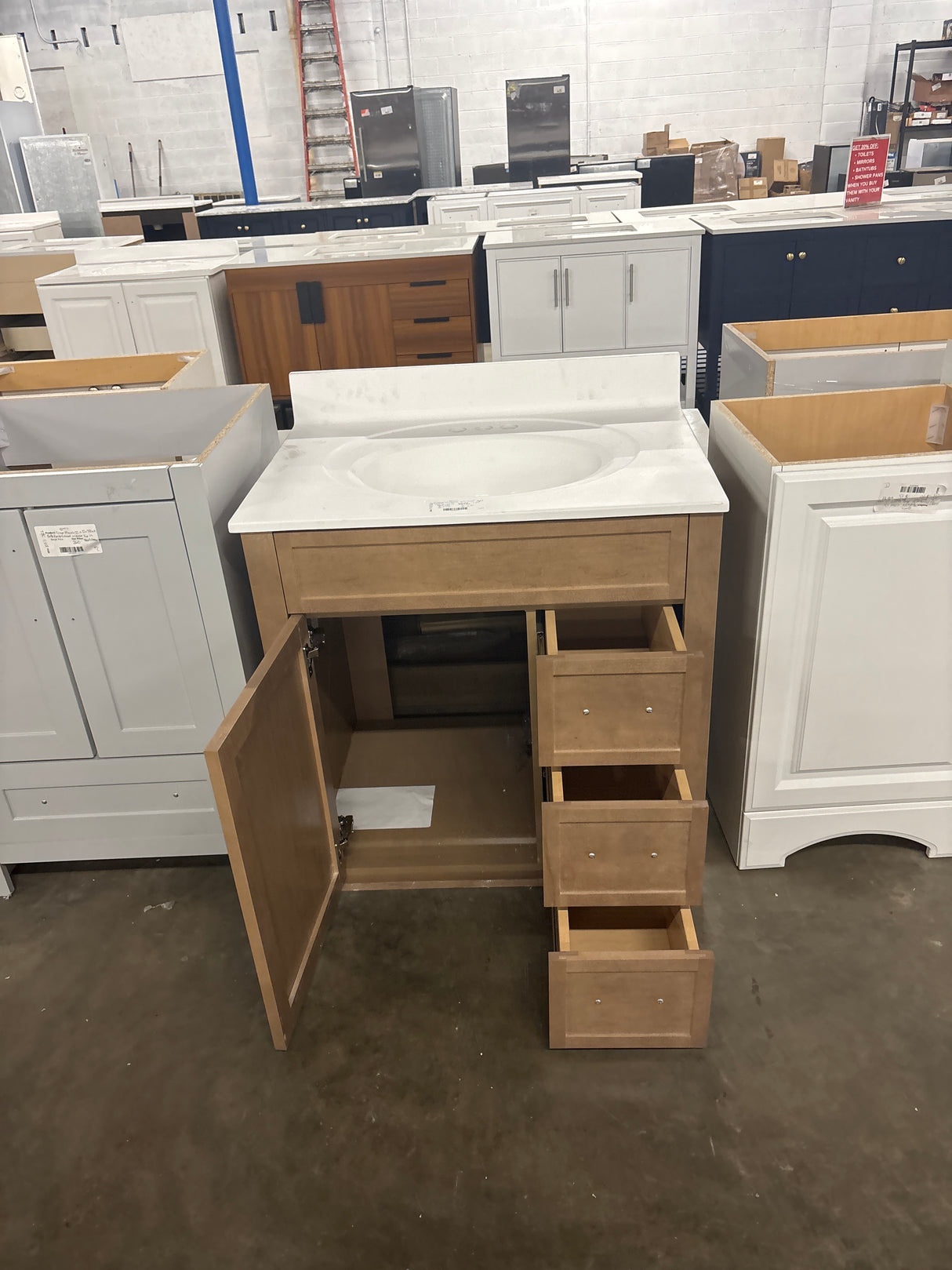 Winsome 30 in. Sand Bath Vanity Cabinet and 31 in. x 22 in. White Rectangular Sink Vanity Top