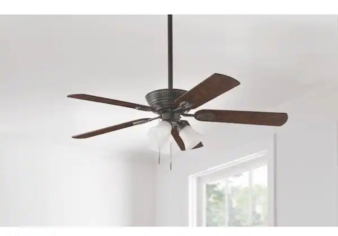 Glendale III 52 in. LED Indoor Oil Rubbed Bronze Ceiling Fan with Light and Pull Chains
