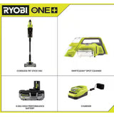 ONE+ HP 18V Cordless Pet Stick Vacuum Cleaner Kit w/ Battery, Charger, & ONE+ Cordless SWIFTClean Spot Cleaner