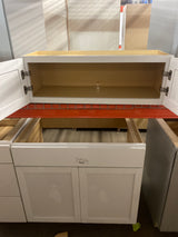 Westfield Feather White Shaker Stock Assembled Wall Kitchen Bridge Cabinet (36 in. W x 12 in. D x 12 in. H)