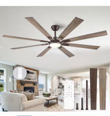 72 in. Indoor/Outdoor 8-Blade LED Bronze Ceiling Fan with Light, DC Motor and Remote Control