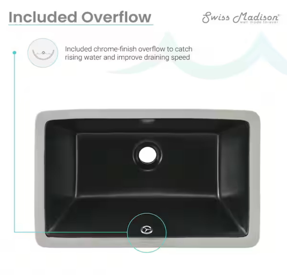 Voltaire 21 in. Rectangle Undermount Bathroom Sink in Matte Black