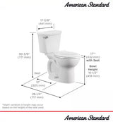 Cadet 12 in. Antimicrobial 2-Piece 1.28 GPF Single Flush Chair Height Round Toilet with Slow Close Seat in White