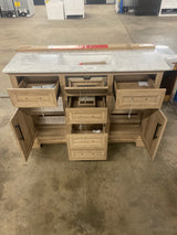 Doveton 48 in. W x 19 in. D x 34.50 in. H Freestanding Vanity in Weathered Tan with White Engineered Stone Top