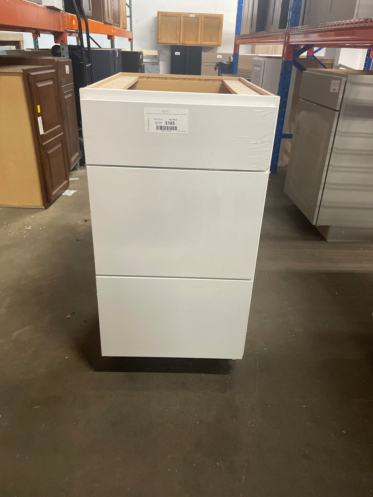 Westfield 18 in. W x 23.75 in. D x 35 in. H Shaker Stock Drawer Base Kitchen Cabinet in Feather White