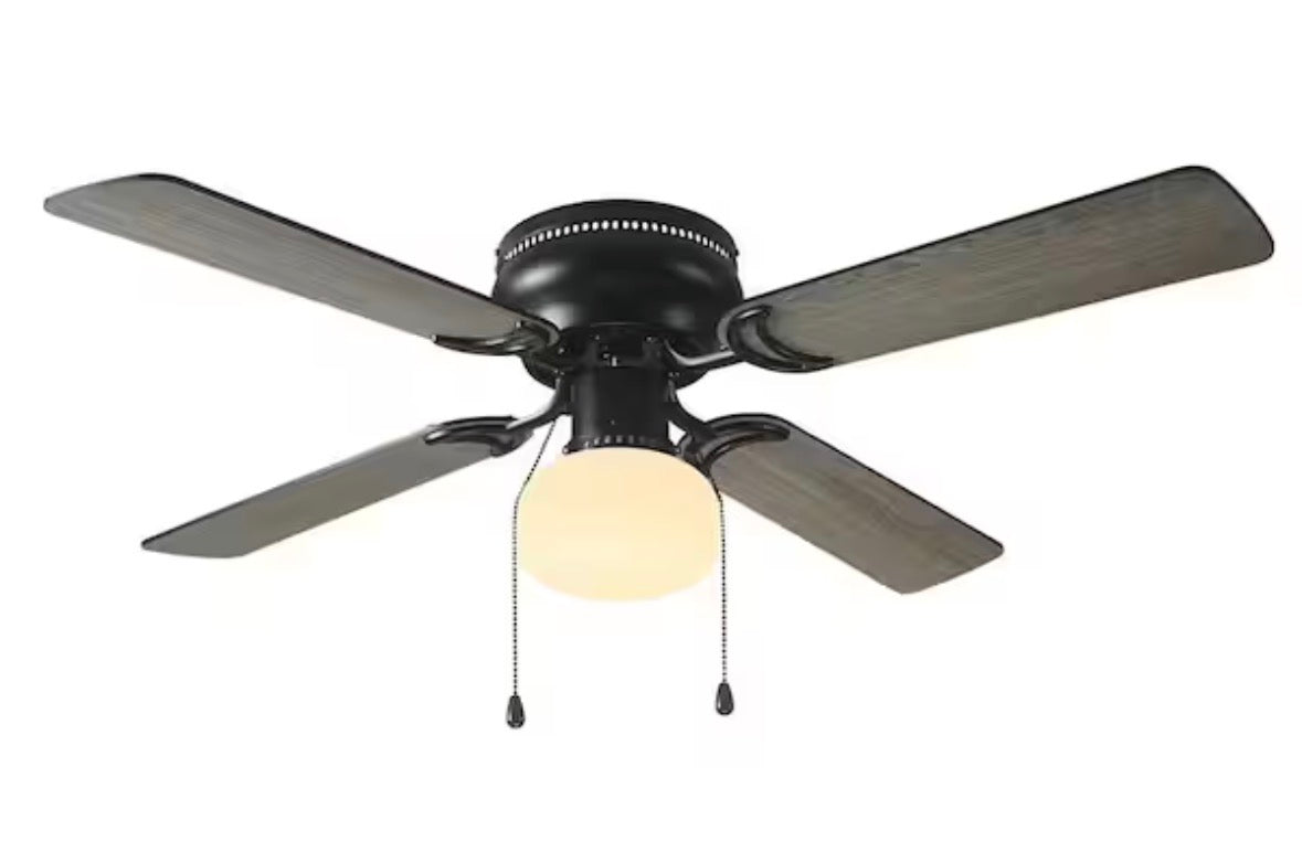 Littleton II 42 in. Indoor LED Ceiling Fan with Light Kit and Reversible Blades in Matte Black