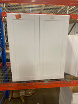 Shaker 36 in. W x 12 in. D x 42 in. H Assembled Wall Kitchen Cabinet in Satin White