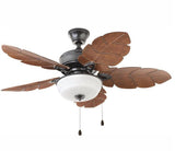 Palm Cove 44 in. Indoor/Outdoor LED Natural Iron Ceiling Fan with Light Kit, Downrod and Reversible Motor